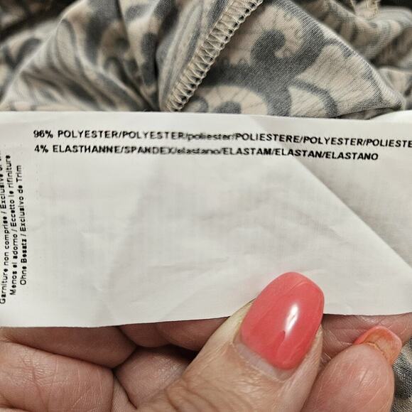 Joseph Ribkoff Beige Black Lace Print Sleeveless A Line Dress Size 8 - Picture 11 of 12